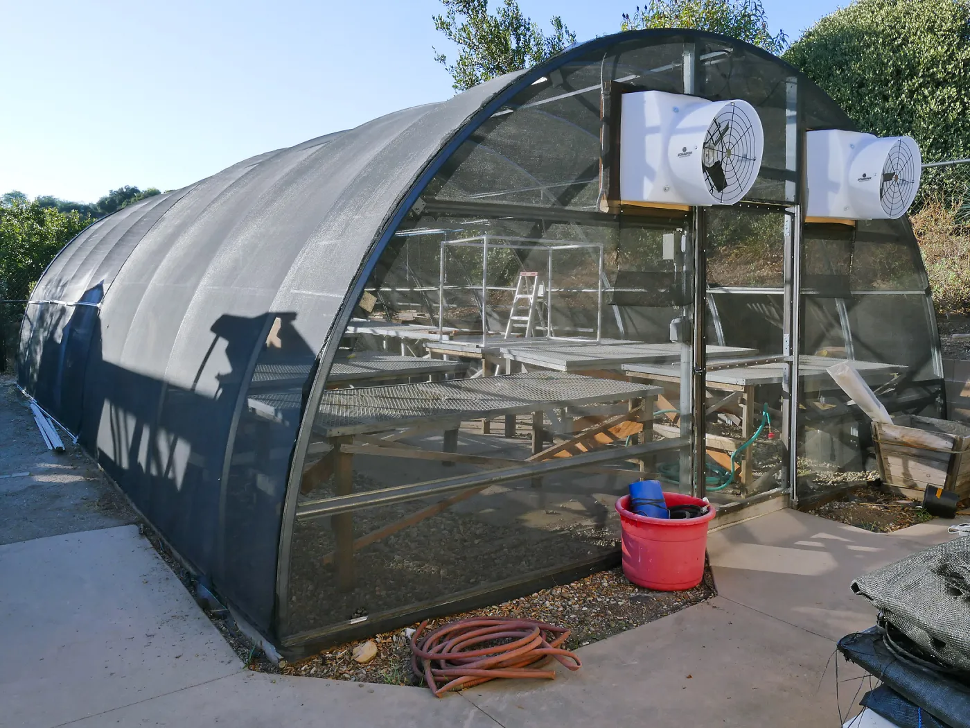 Southeast corner of the Hoop House at Horticulture Unit