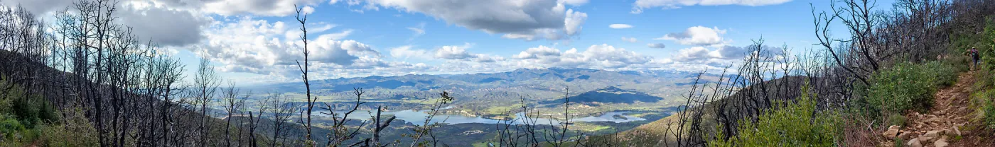 Lake Cachuma from midway up the trail, Tequepis Trail, Santa Barbara, California, Whittier Fire Survey - Mapping Recovery Project