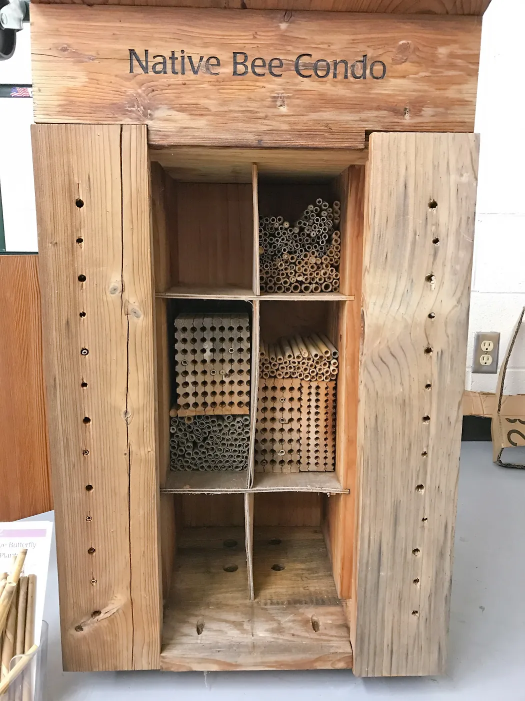Insect Hotel (Native Bee Condo) after removal from display for repairs