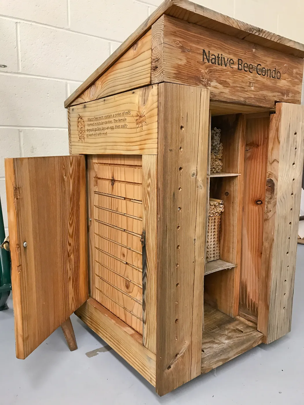 Insect Hotel (Native Bee Condo) after removal from display for repairs