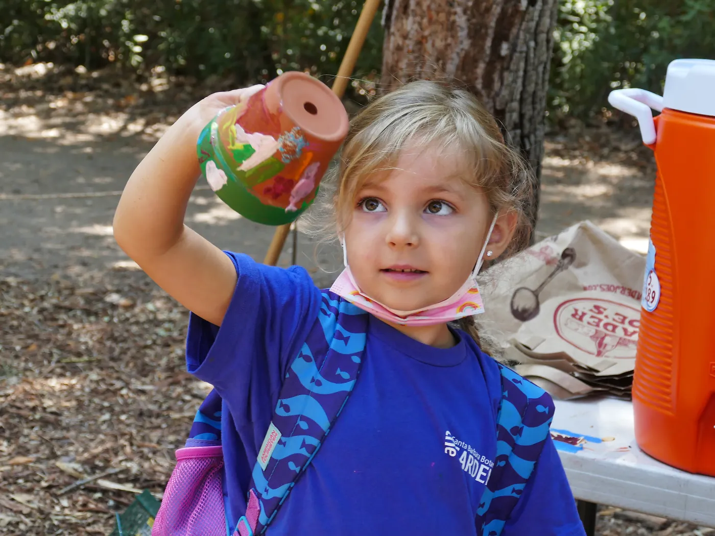 Acorn Adventurers Summer Camp, flower pot decorating activity