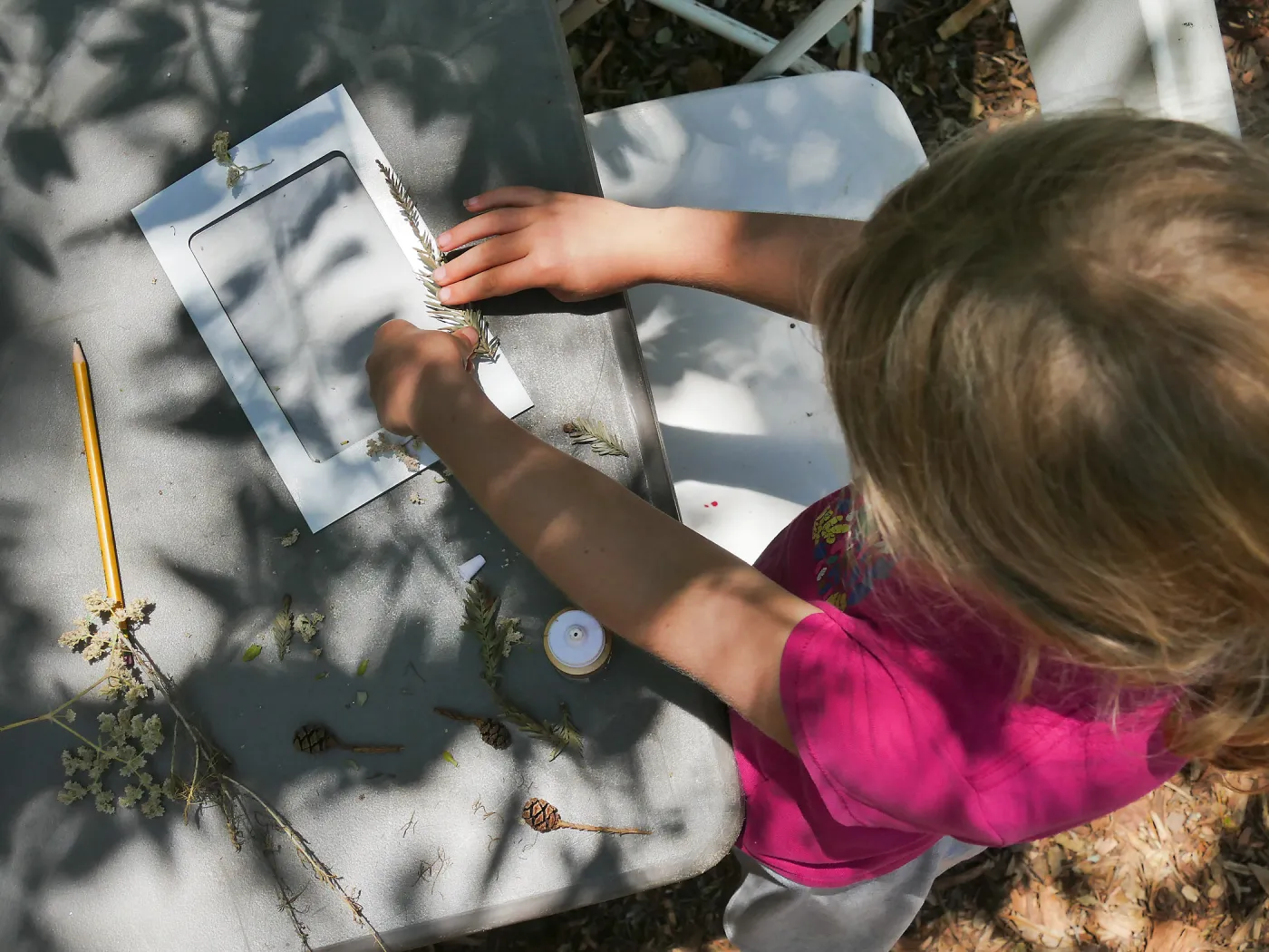 Acorn Adventurers Summer Camp, nature picture frame activity