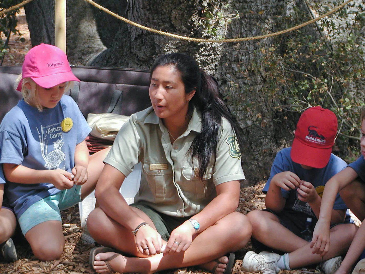 Summer Camp 2003, Sayo Costantino with campers