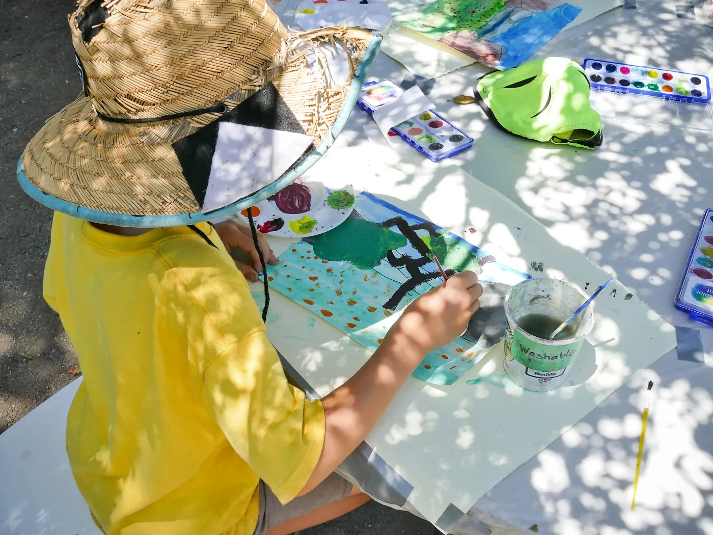 Create in Nature Summer Camp Meadow Painting Activity