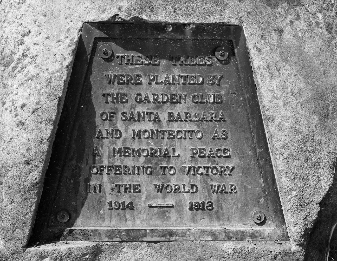 Victory WWI plaque at Mission