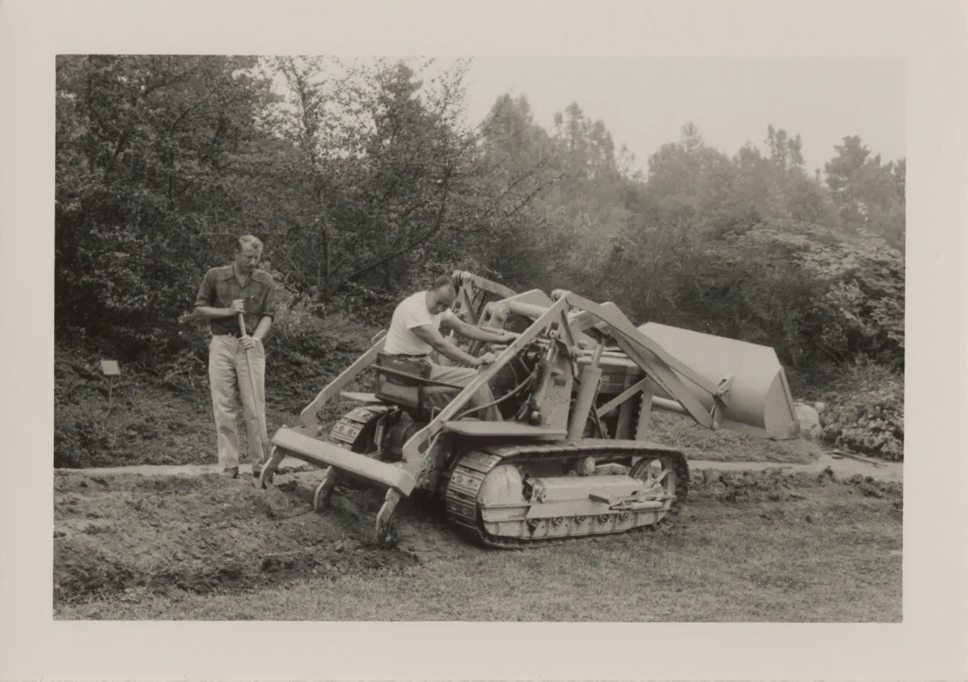Grounds Work, tractor, Jim Blakely on left