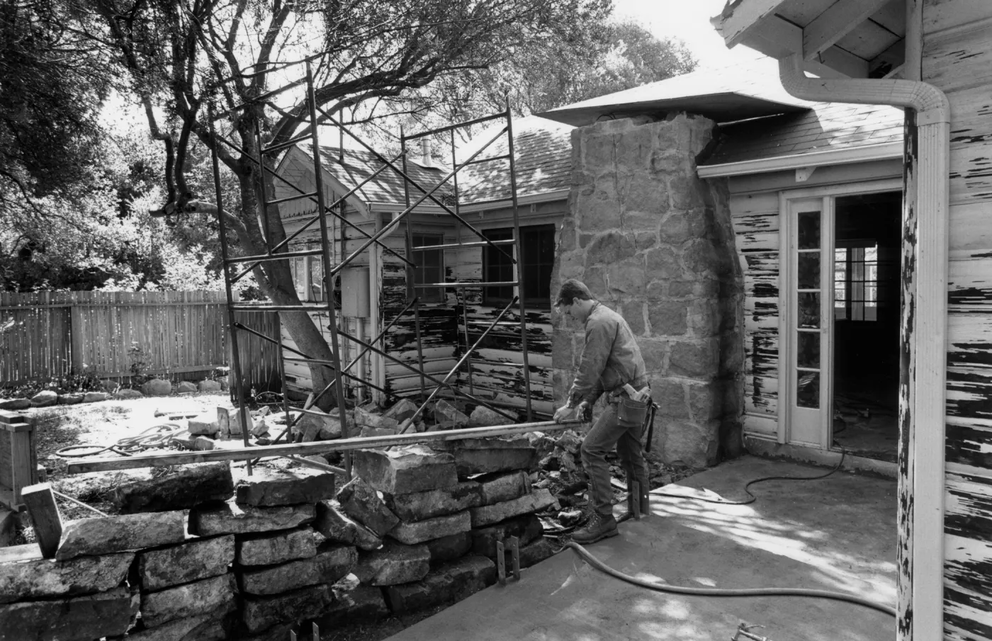 Cottage construction, before Home Demonstration display, 1980s