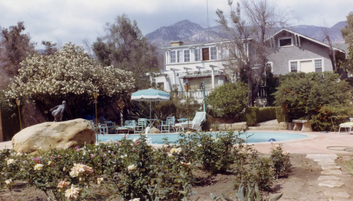 Rose garden at Gane /Lotterhos with swimming pool