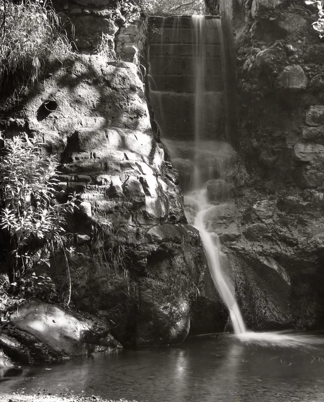 waterfall pool, Mission Dam, SBBG
