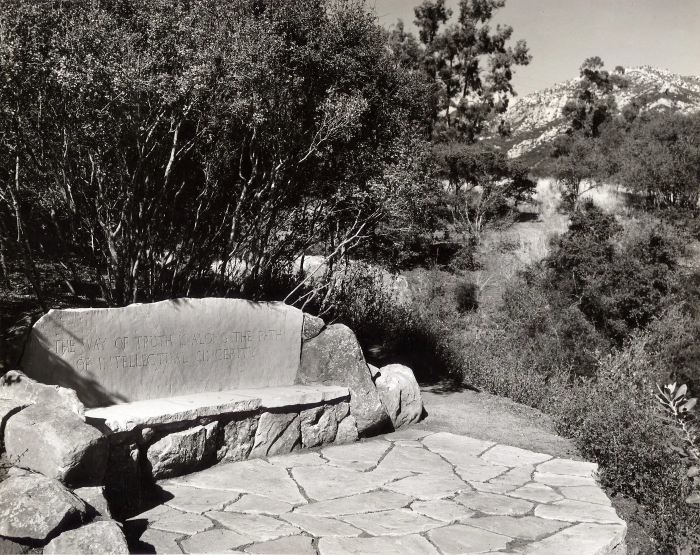 the Pritchett Bench, stone bench