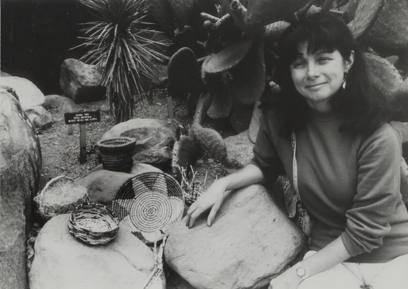 Jean Croce with baskets she made