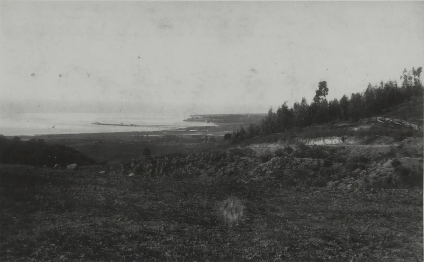 Santa Barbara coastline and harbor, circa 1880
