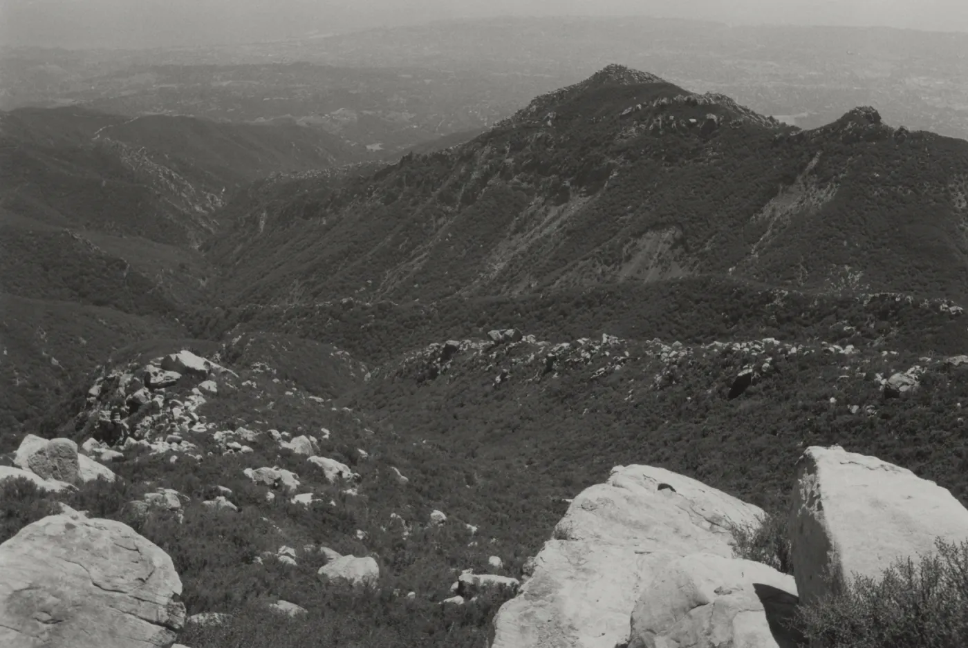 Mission Canyon and Santa Barbara coast from La Cumbre Peak
