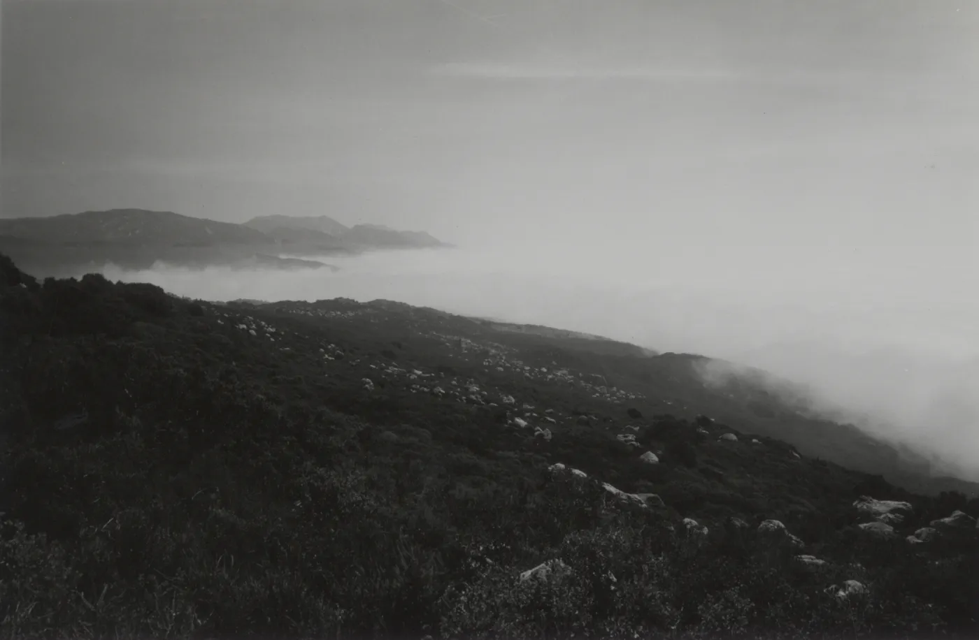 fog over the Santa Ynez Mountains