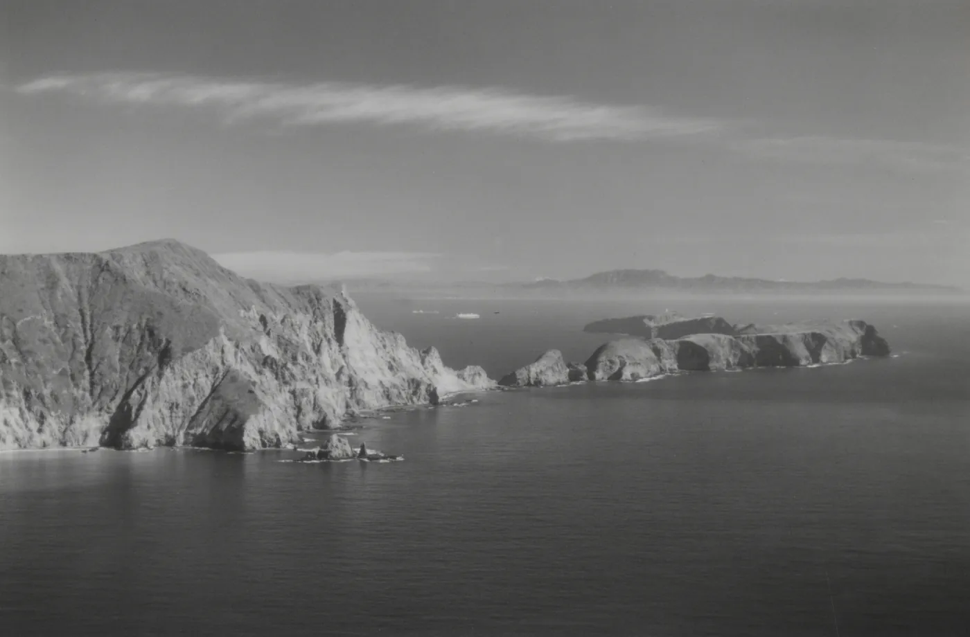 Anacapa Island, looking toward Boney Ridge, Santa Monica Mountains