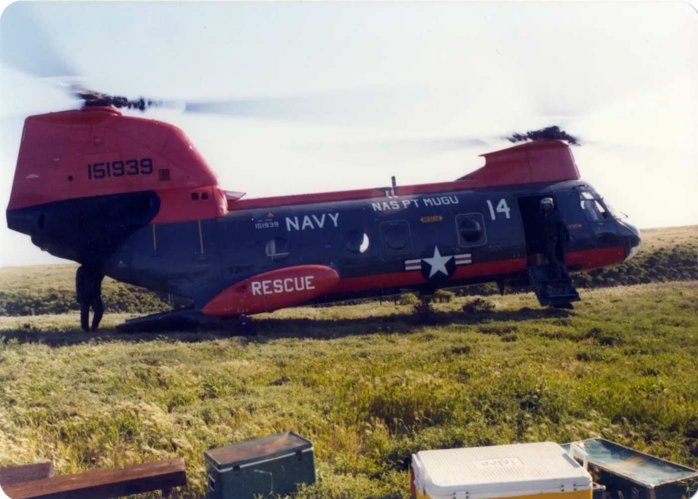 Navy transport helicopter on San Miguel Island