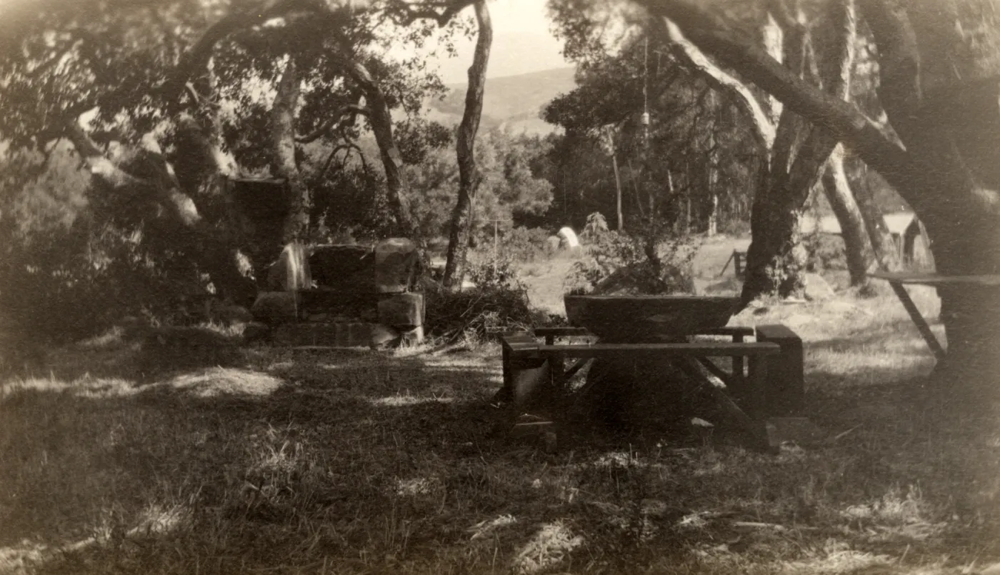Historic photo of Hay Hill, Torocado Ranch outdoor kitchen