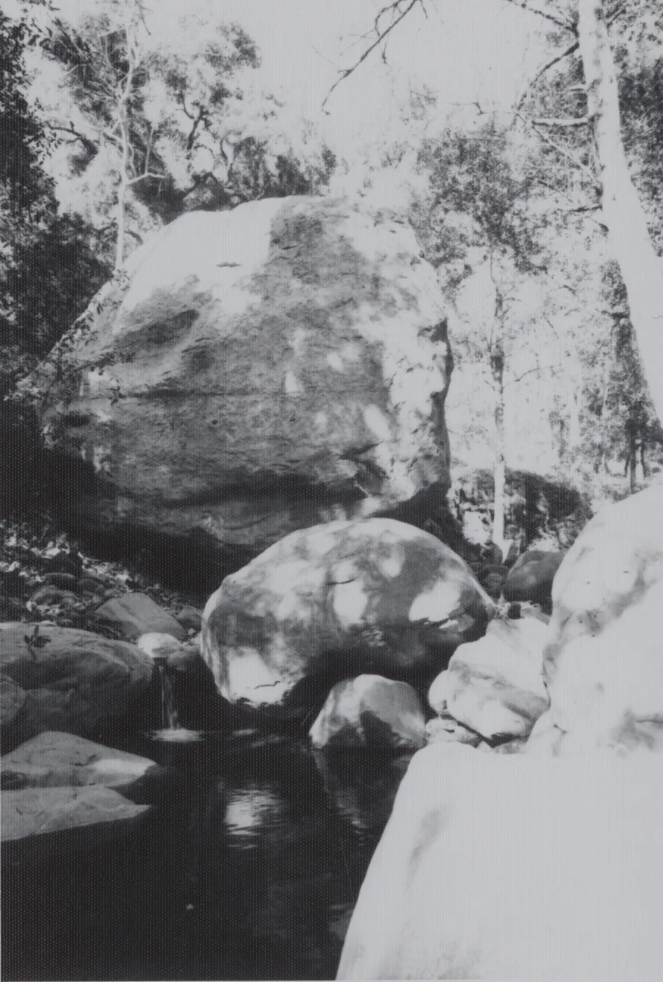 Mission Creek flowing over boulders