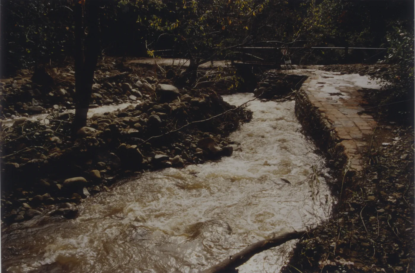 Mission Creek above Mission Dam, after winter storm, 1995