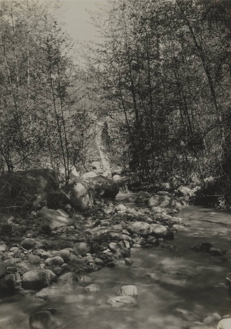 Mission Creek below Mission Dam, 1938