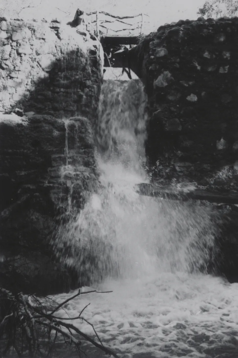 Mission Creek waterfall over Mission Dam