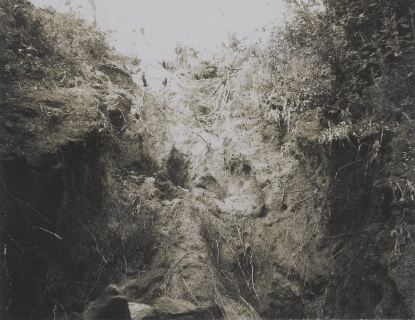 Mudslide below Tunnel Road, Mission Canyon, 1969