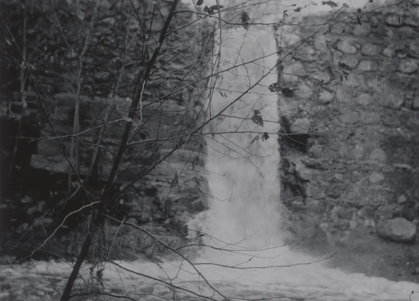 Mission Creek waterfall, Mission Dam, 1952