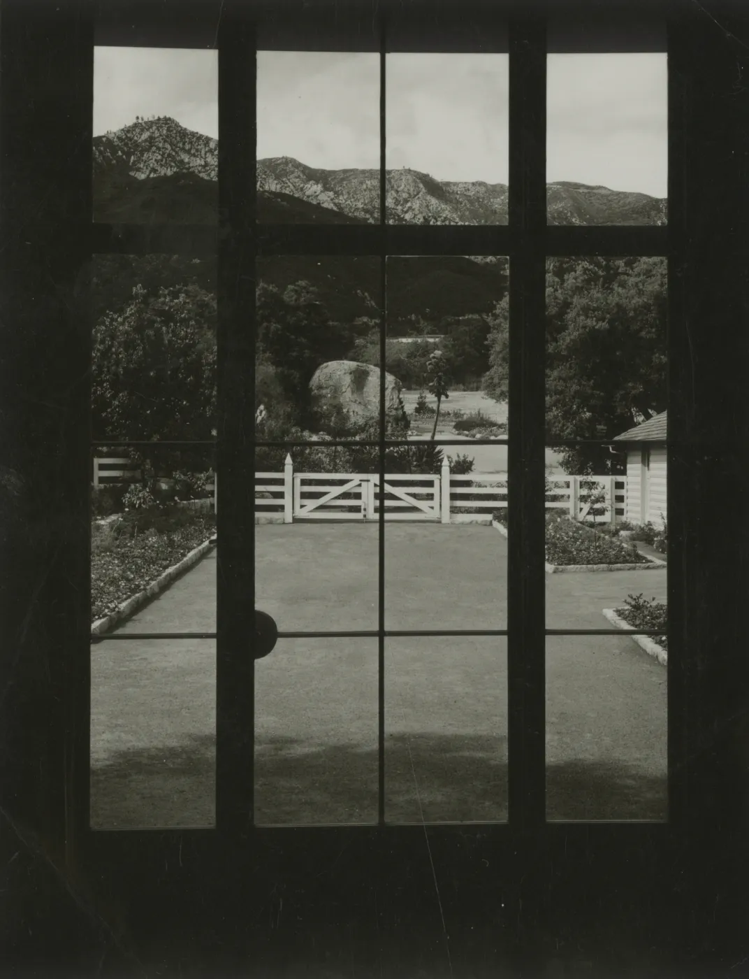 Courtyard and mountain view from Blaksley Library (1942-1945)