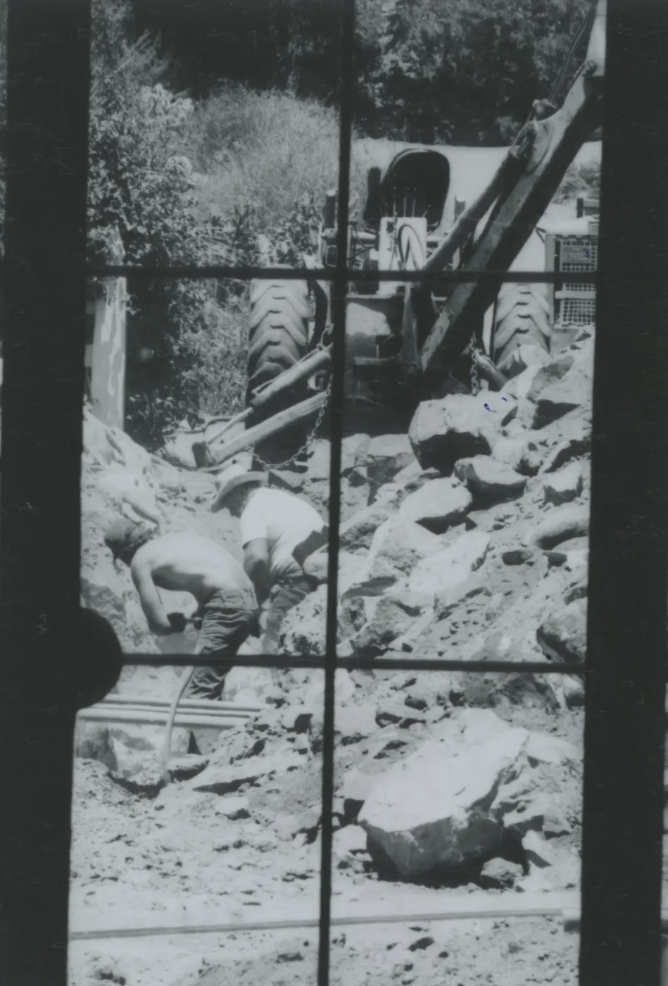 Leach line construction in the Library Courtyard