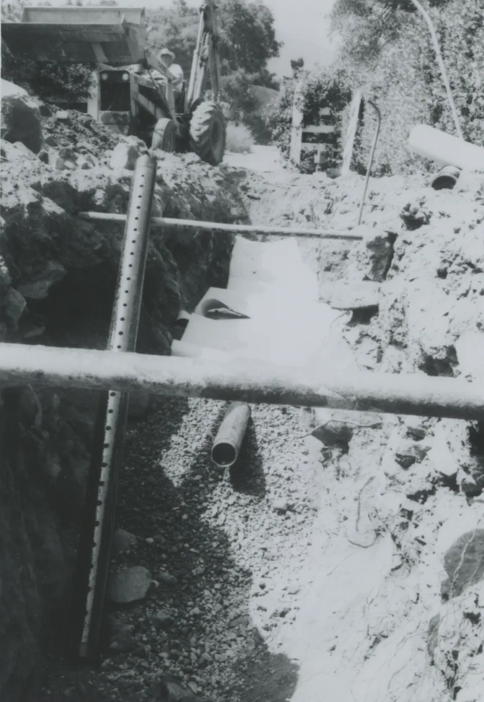 leach line construction in the Courtyard