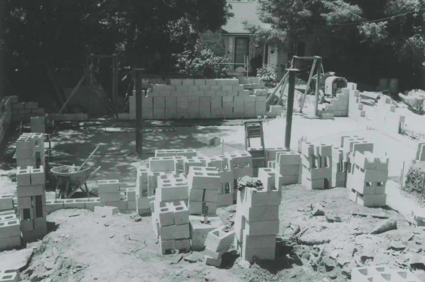Herbarium construction south toward cottage