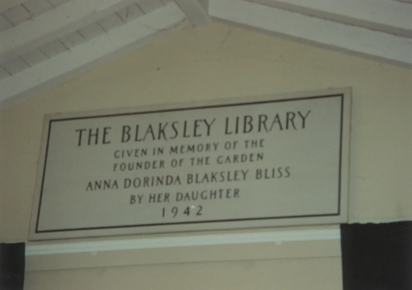 The Blaksley Library, sign in Library, 1942
