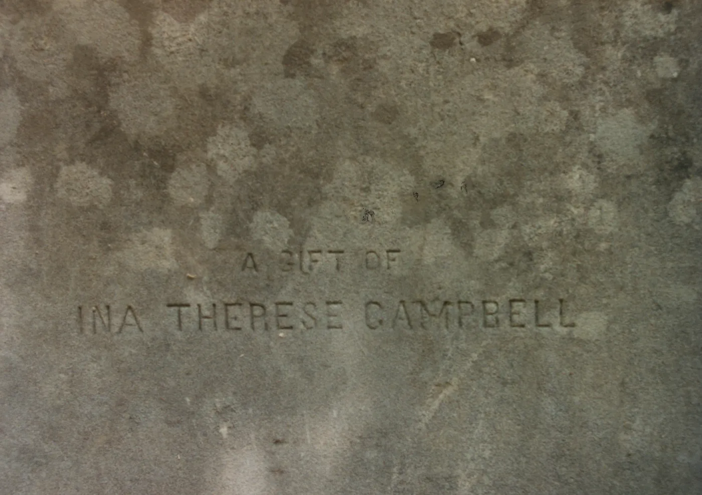 Ina Therese Campbell Bench, 1941, Campbell Trail