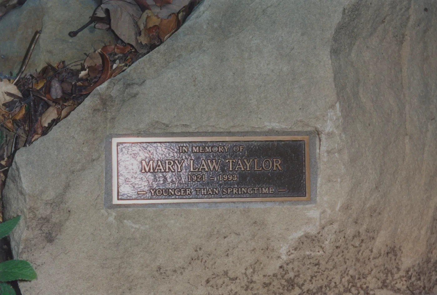 Mary Law Taylor Bench, 1994, Canyon near Mission Dam