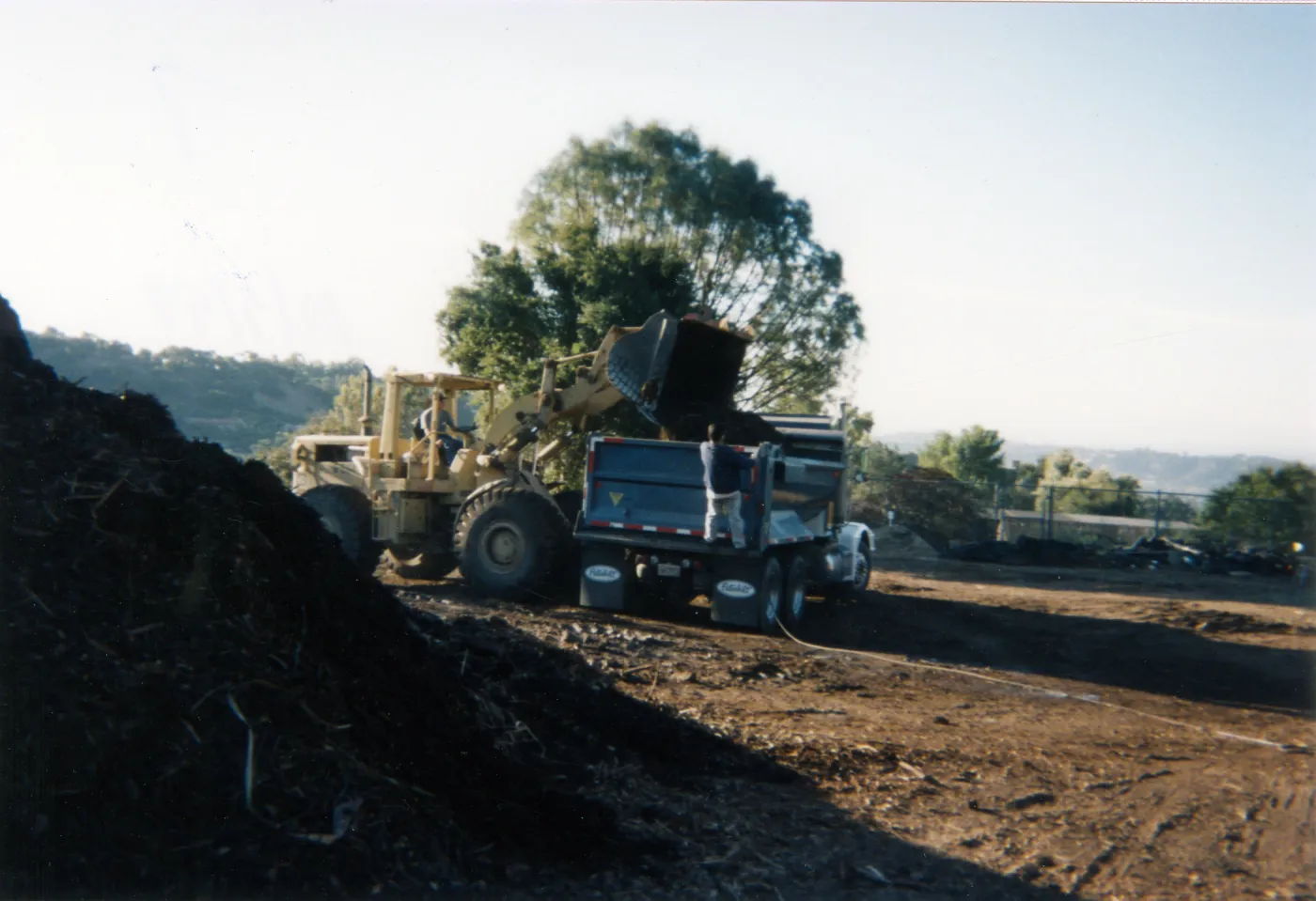 Removal of Mulch pile on ridge above Hort Unit that caught on fire