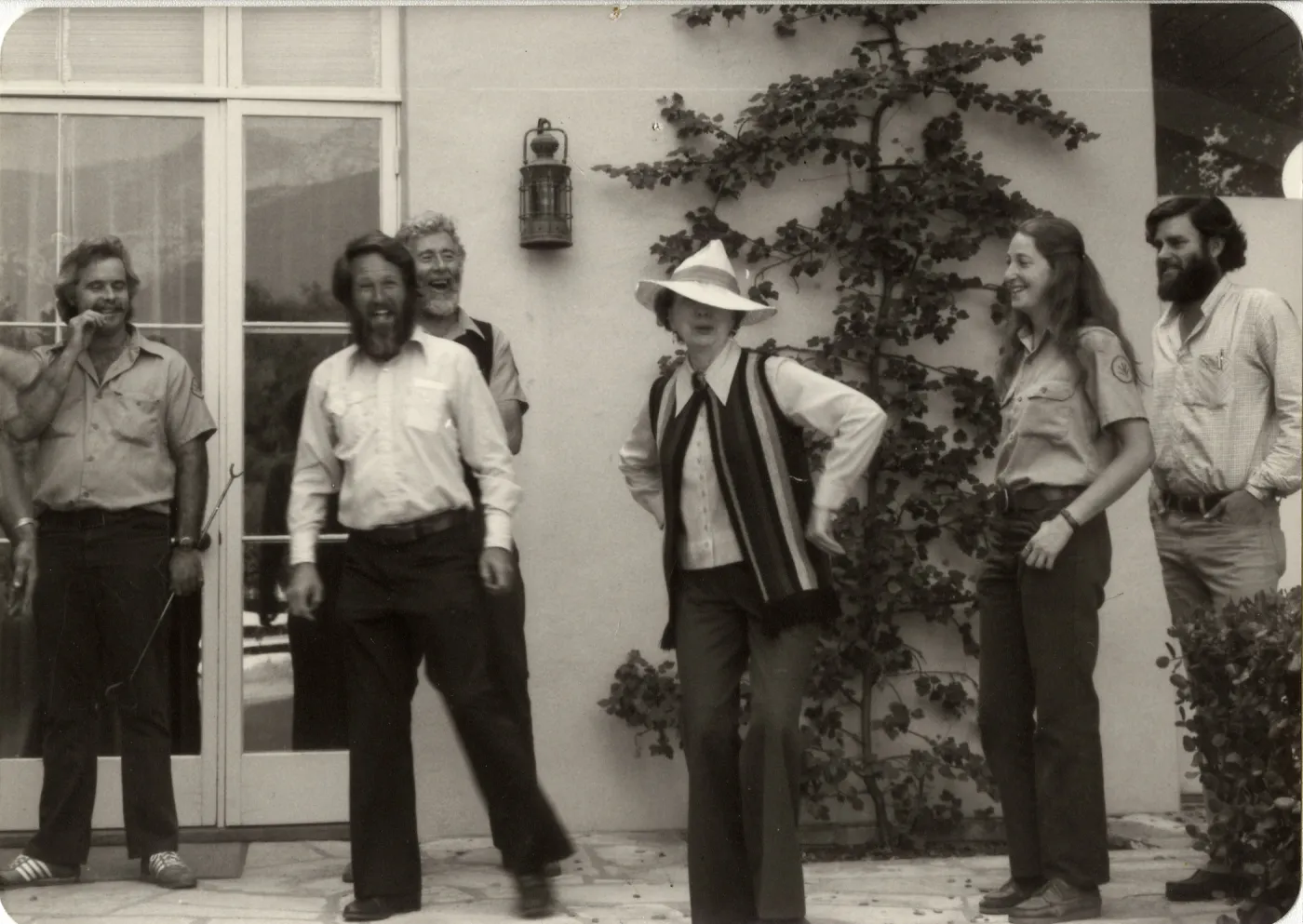 Staff Group Photo - left to right: Kevin Fay, Ralph Philbrick, Wayne Larimore (in rear), Claire Zale (hat), Eileen Fluster, Steve Timbrook