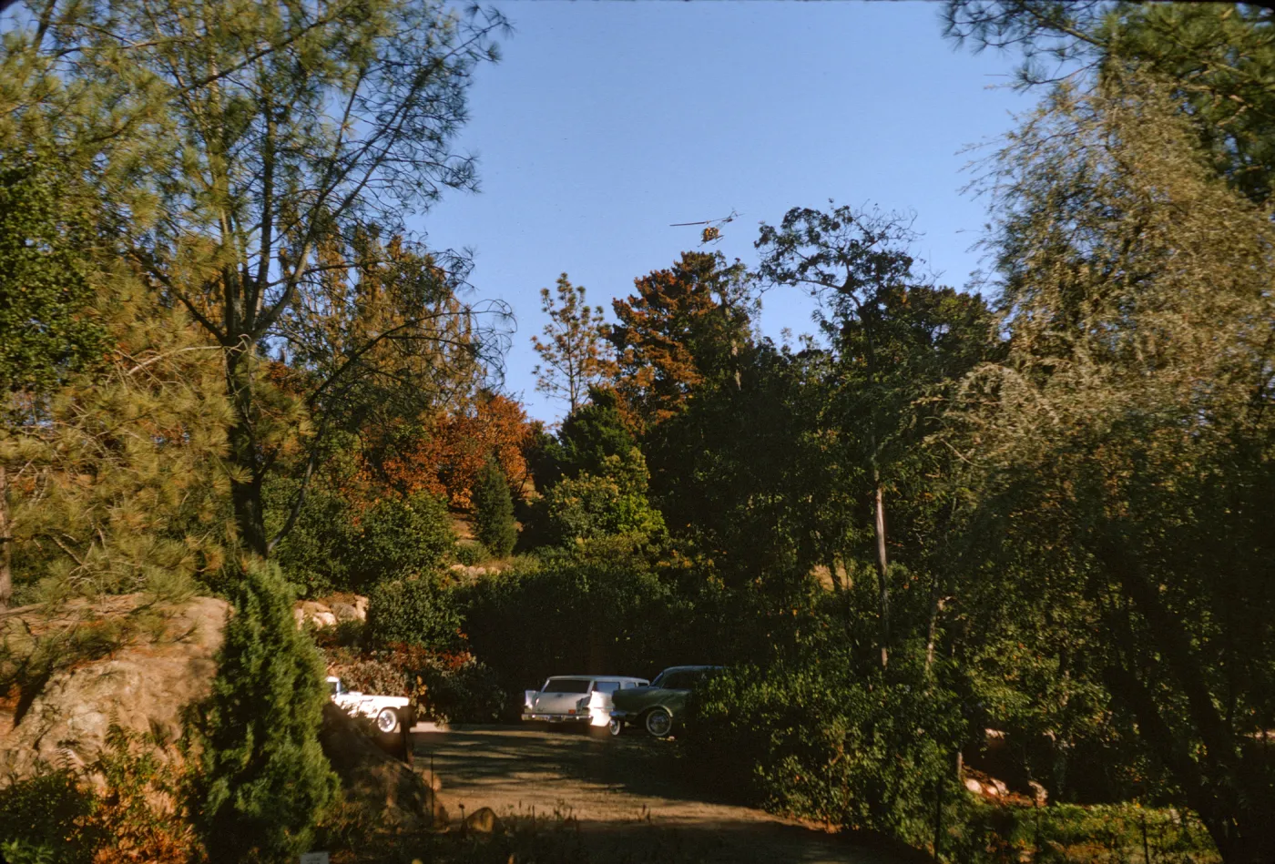 Helicopter seeding Mission Canyon after Coyote Fire