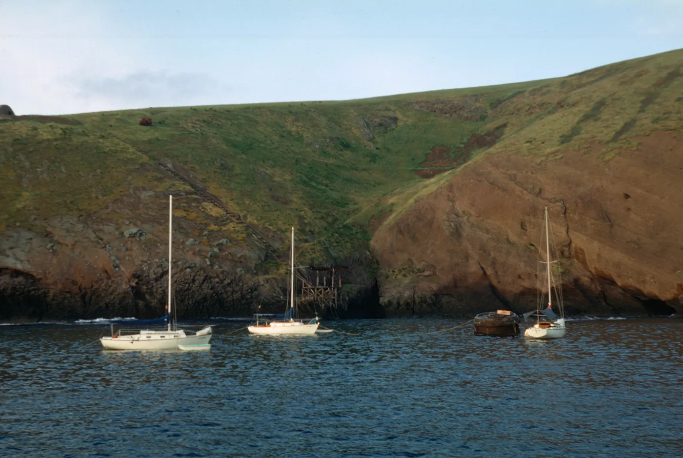 boats anchored off of Santa Barbara Island