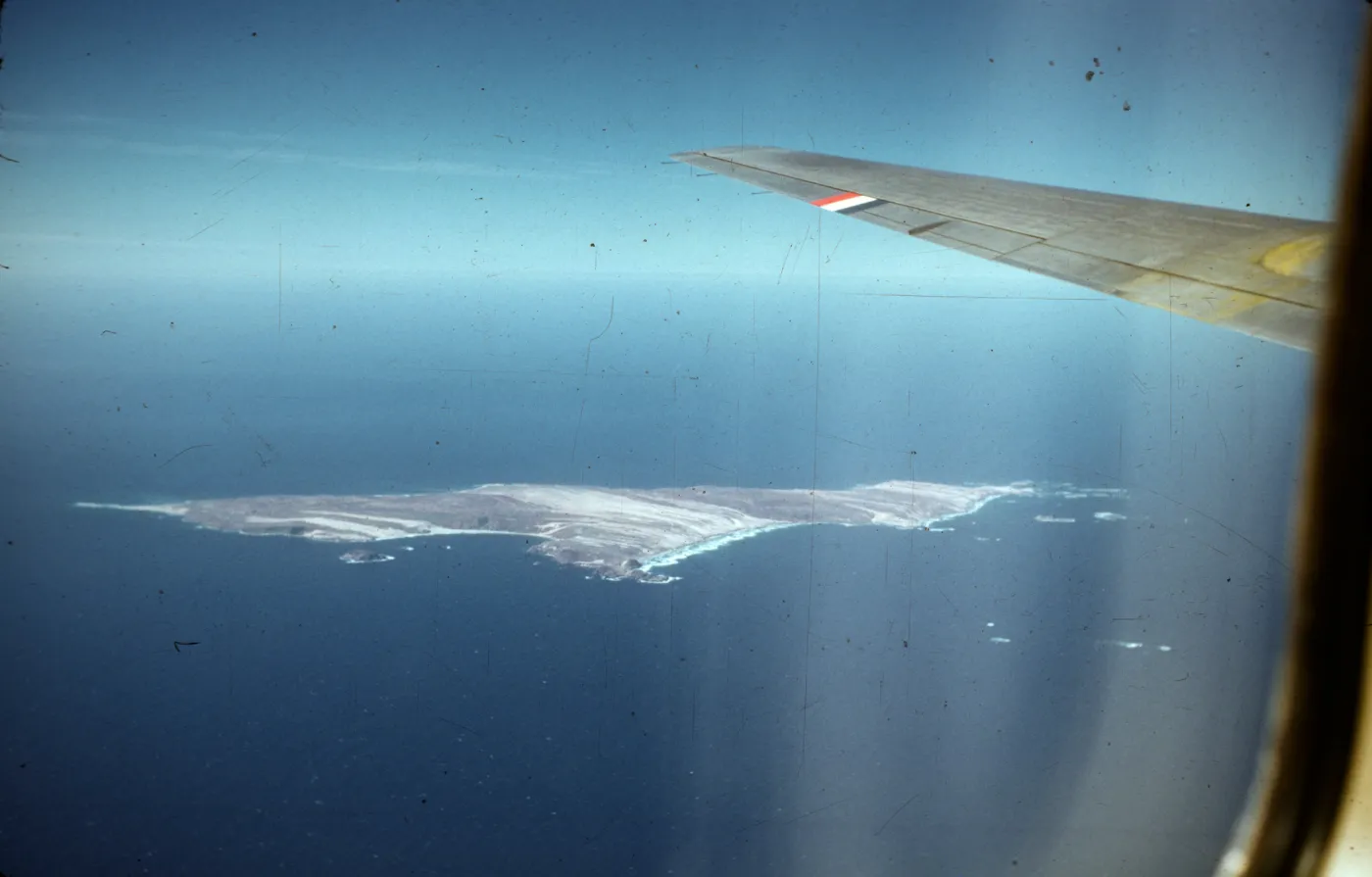 San Miguel Island, aerial view from airplane