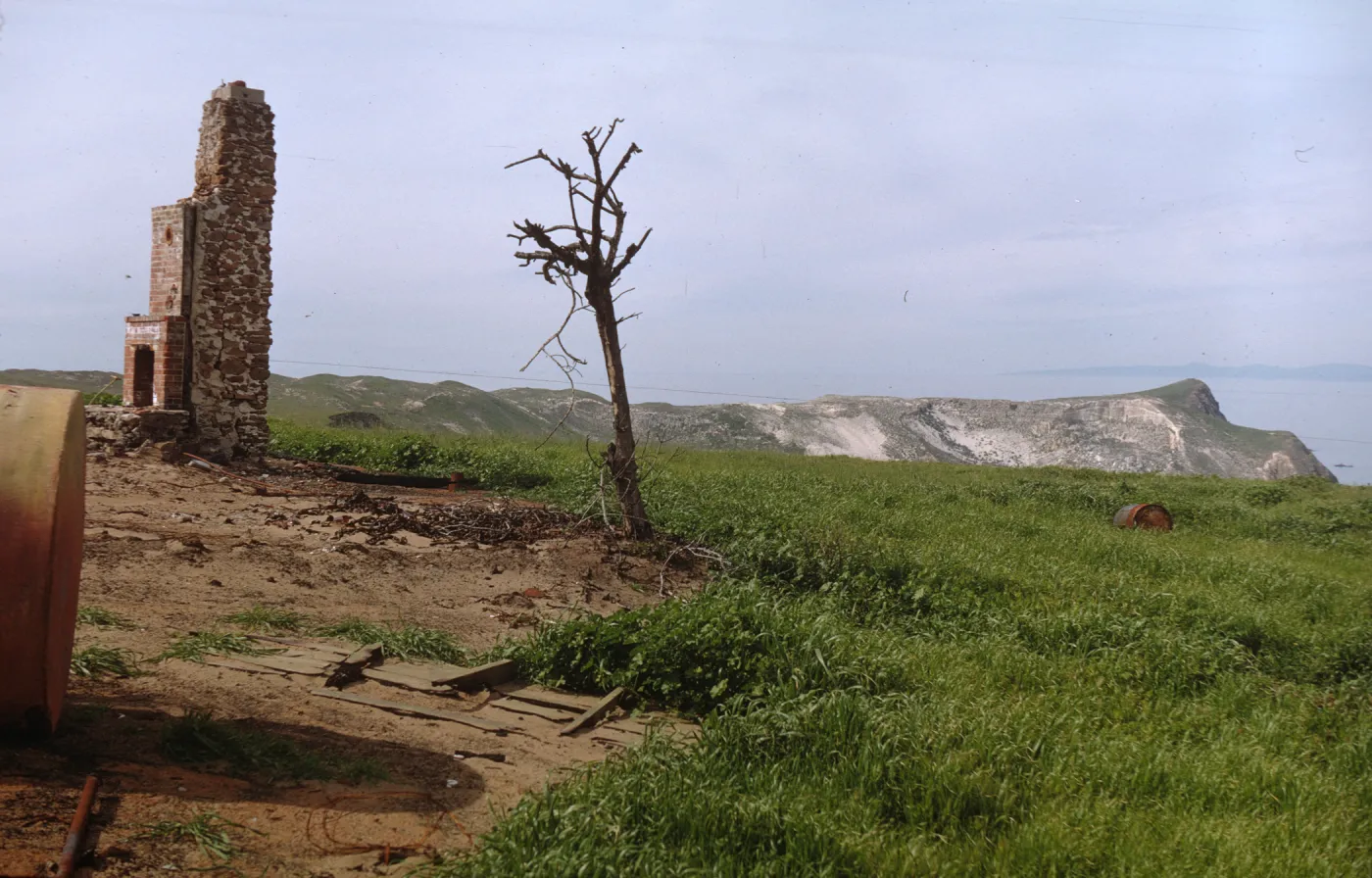San Miguel Island, ranch after fire