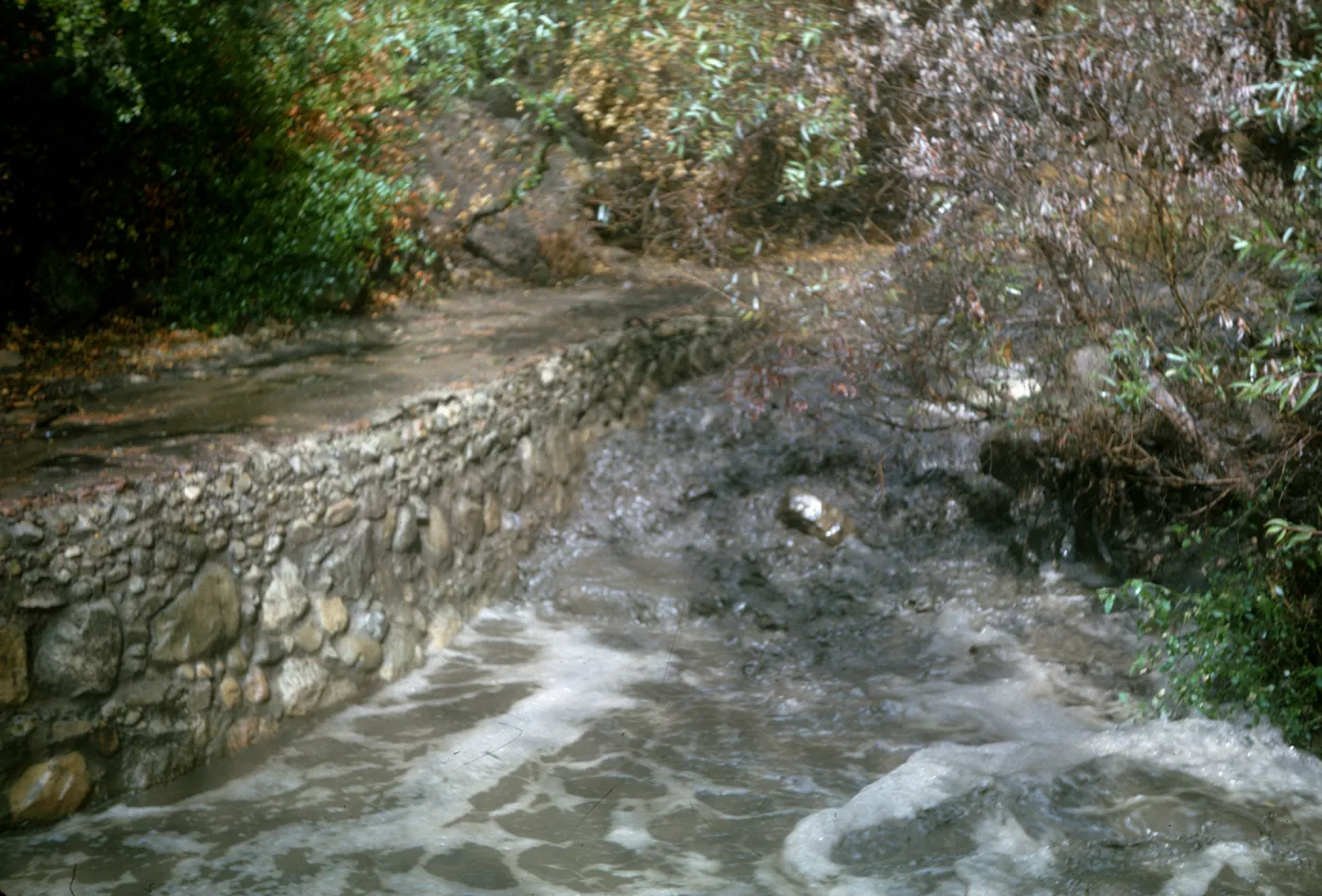 Mission Creek above Mission dam, storm, flood, mud flow