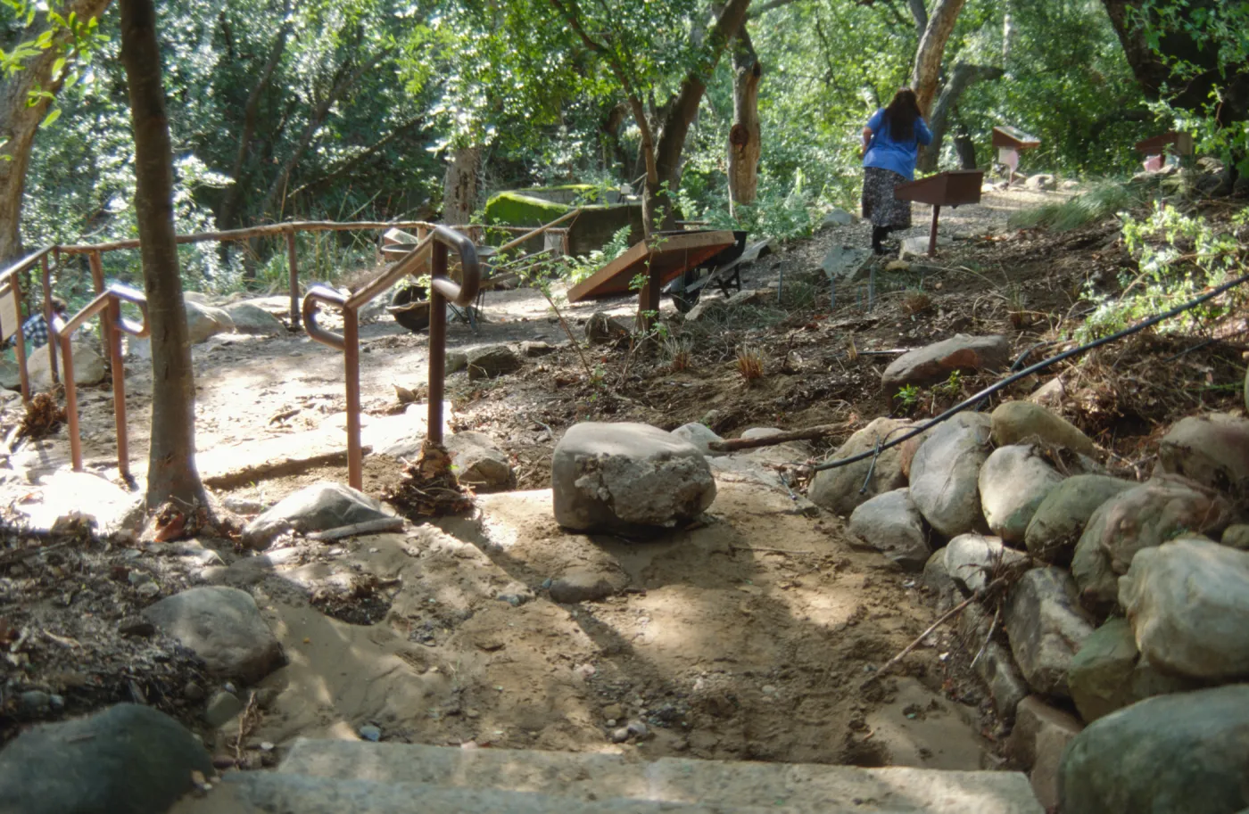 stone steps in the Fiber Arts Display