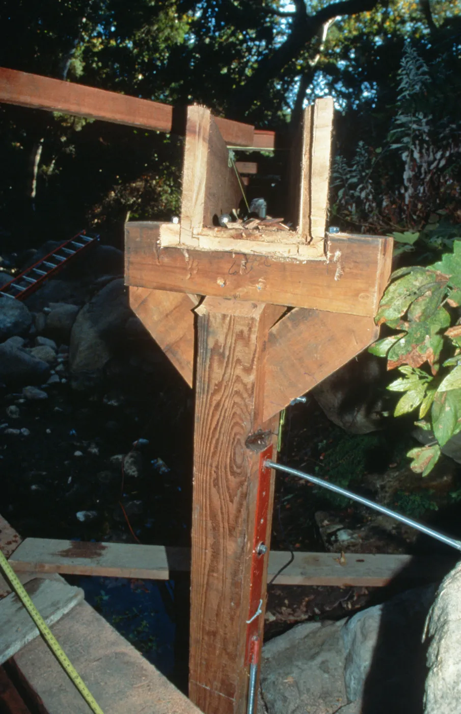 construction of the redwood flume, Mission Dam