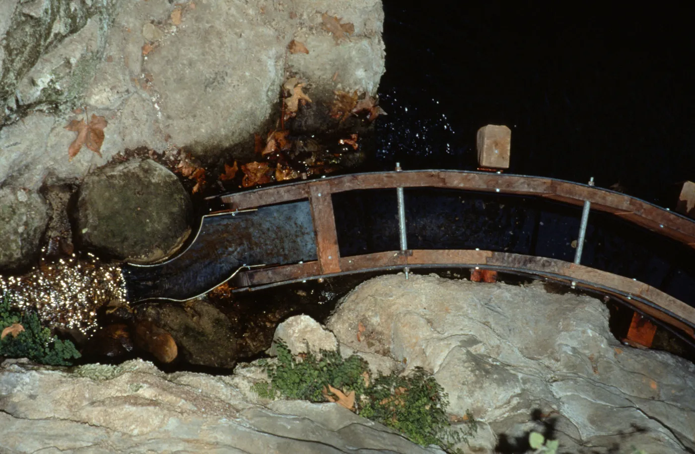 construction of the redwood flume, Mission Dam
