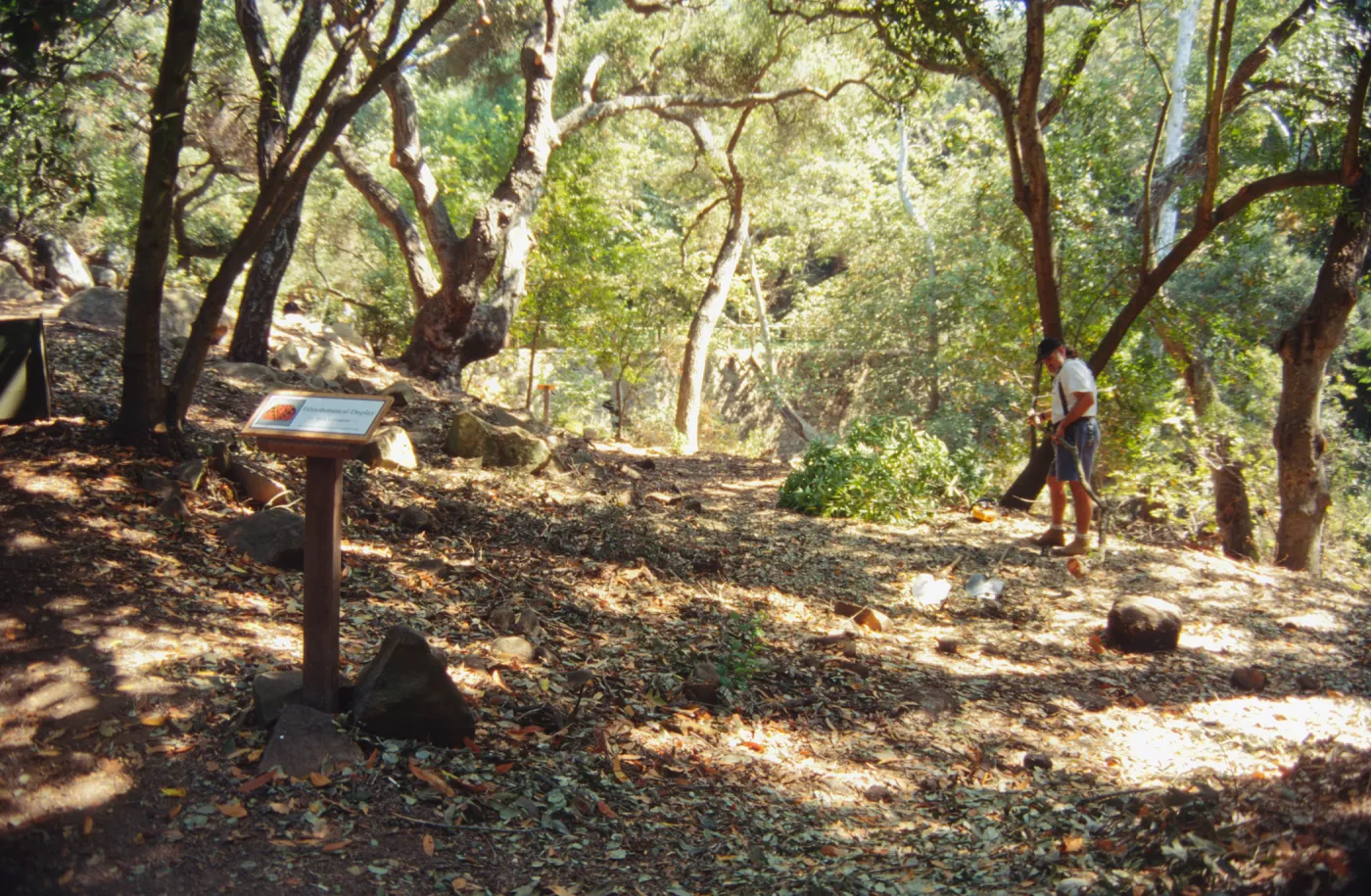 working on the old Mission Aqueduct