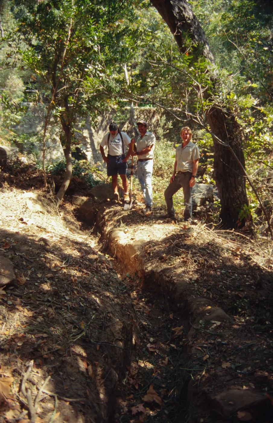 working on the old Mission Aqueduct
