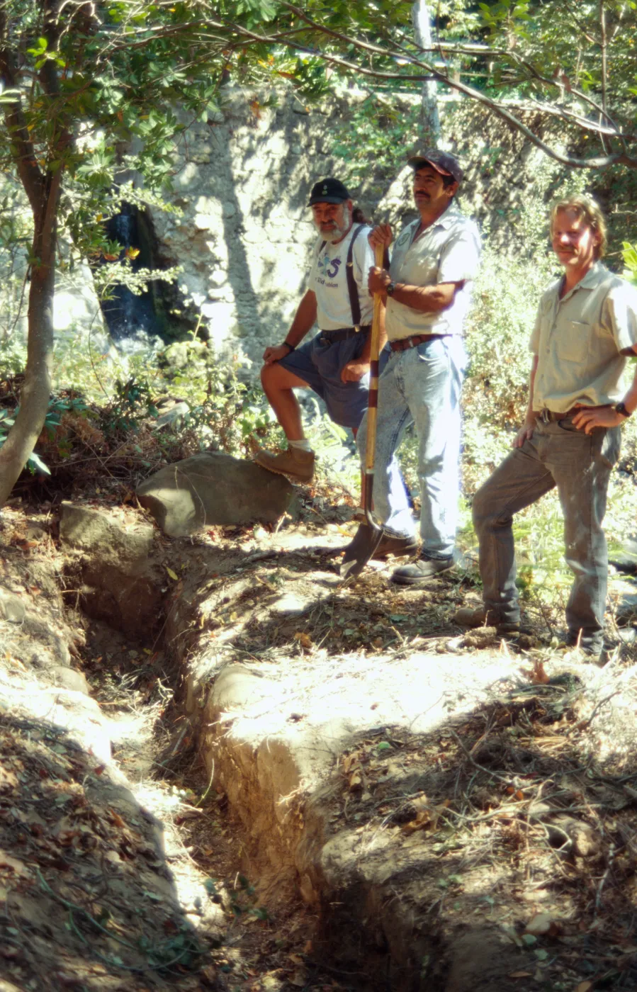 working on the old Mission Aqueduct, Mission Dam