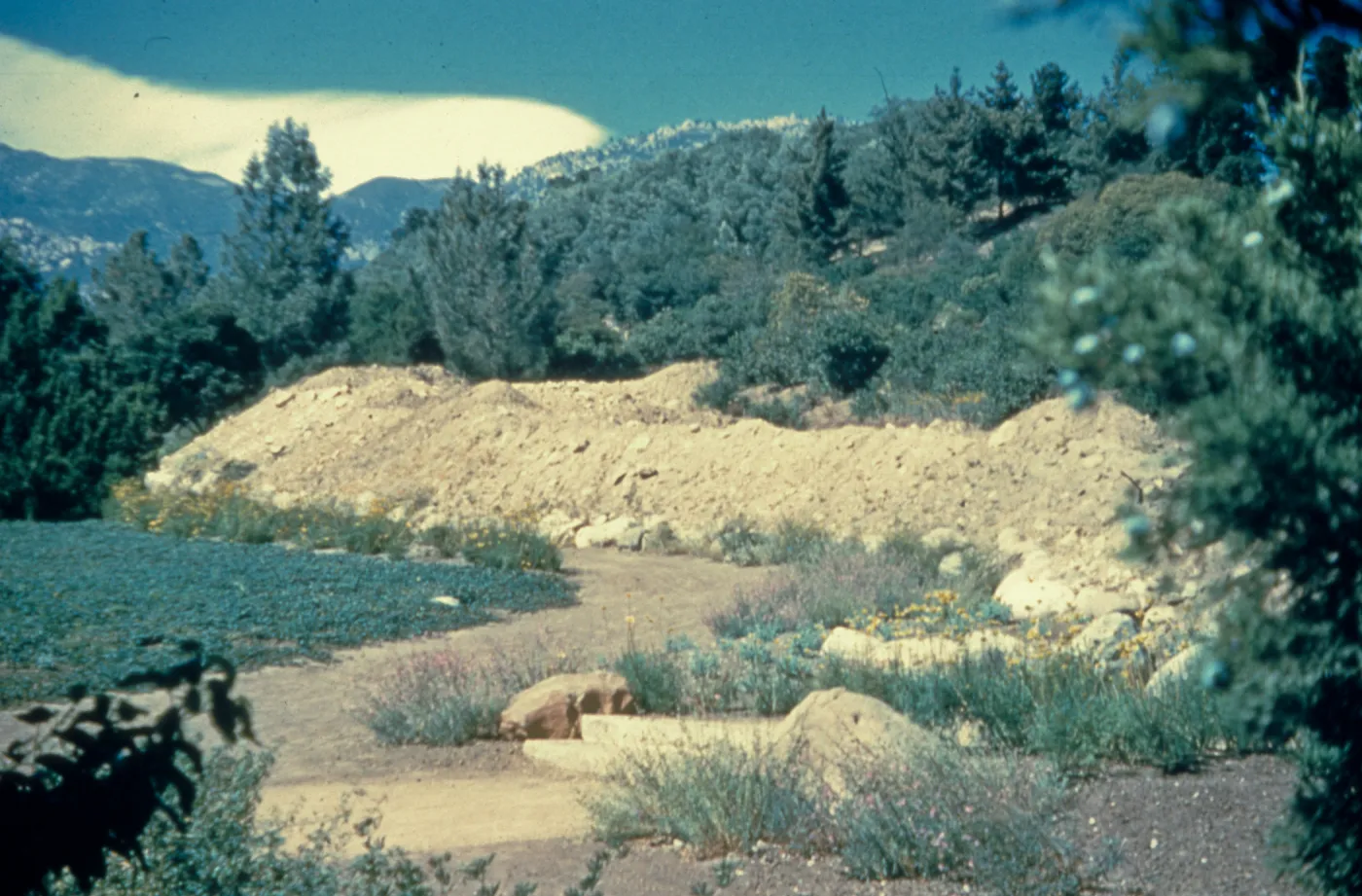 East side of Meadow during construction of the parking lot, 1940s