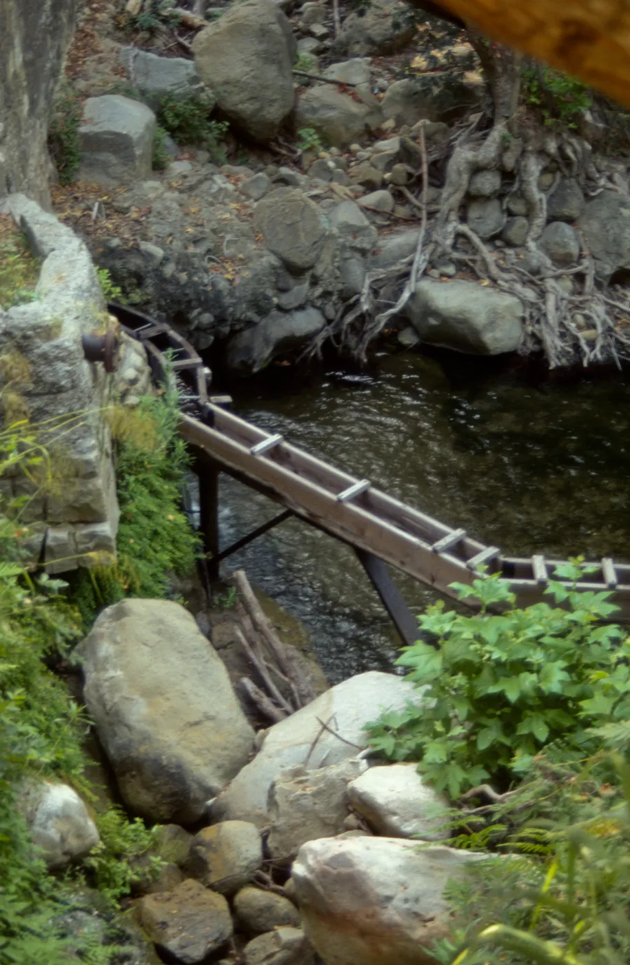 Wooden aqueduct below Mission Dam