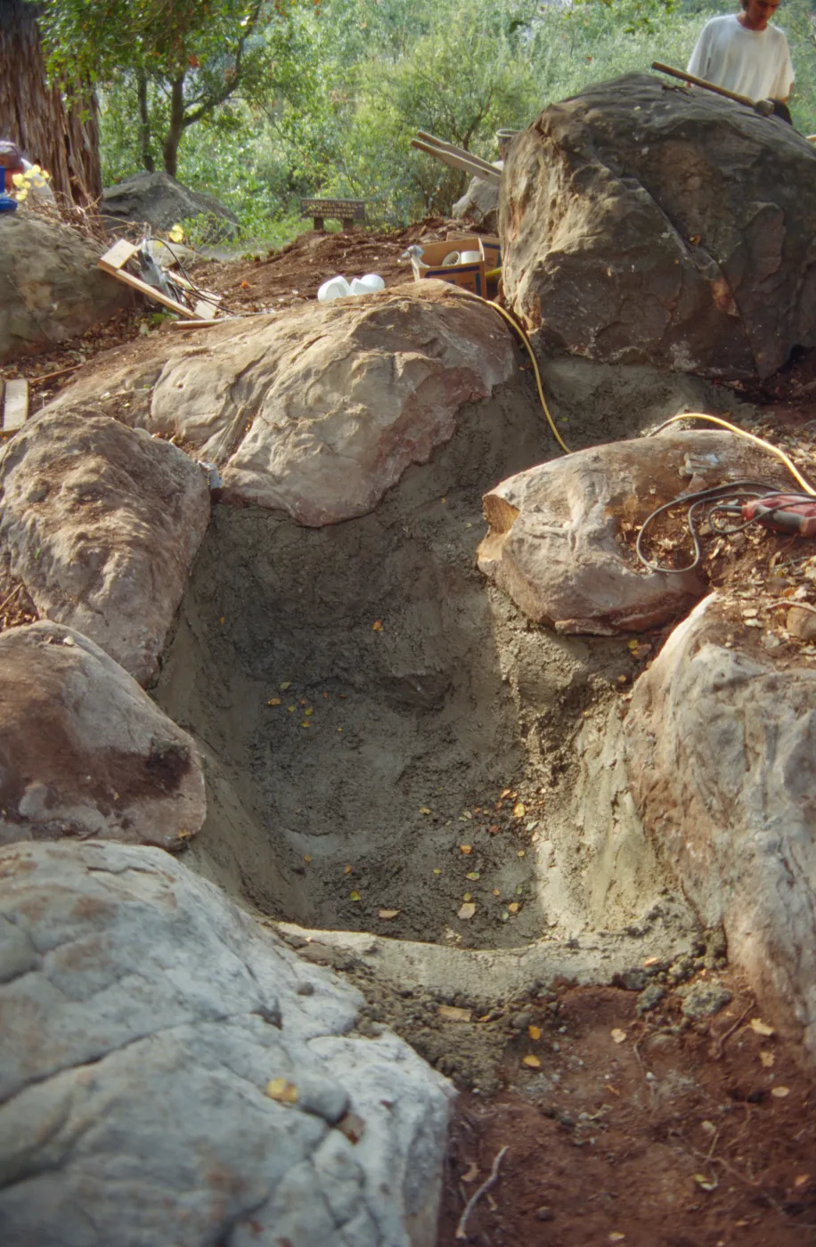 excavation for new reflection pool at the Information Kiosk